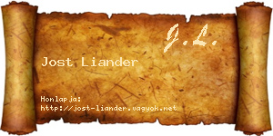 Jost Liander névjegykártya